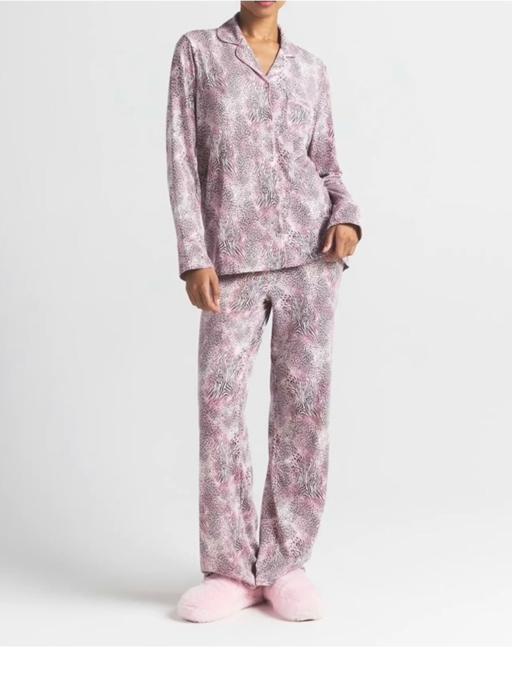 SKIMS long sleeve button up pajama set